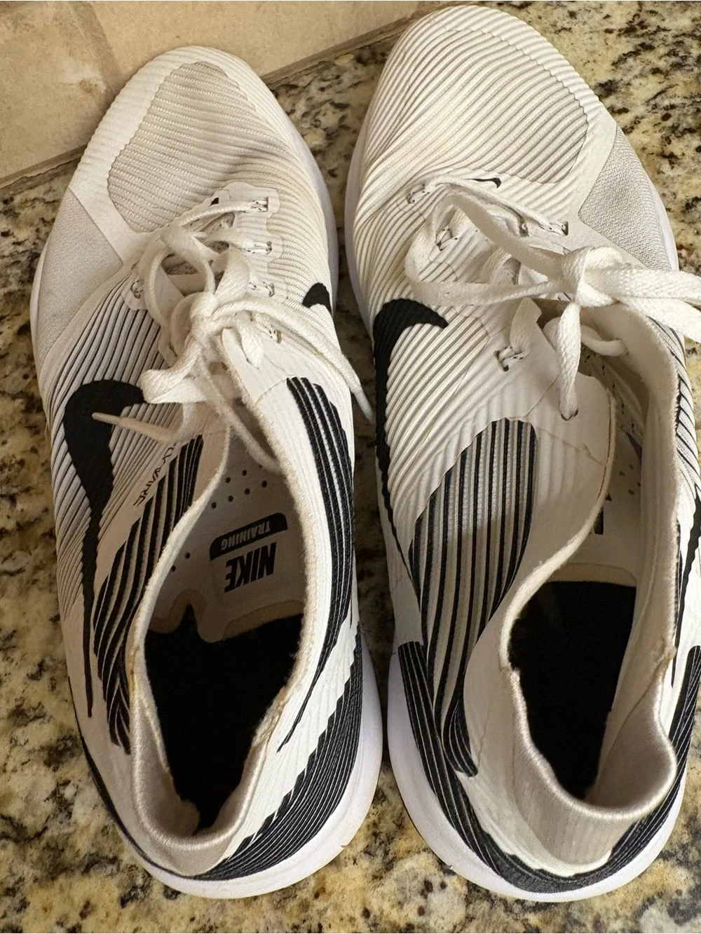 Nike Men’s White and Black Athletic Training Shoes